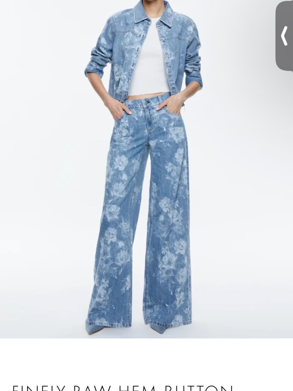 Alice and Olivia Trish Low Rise Baggy Jeans in Lotus Flower